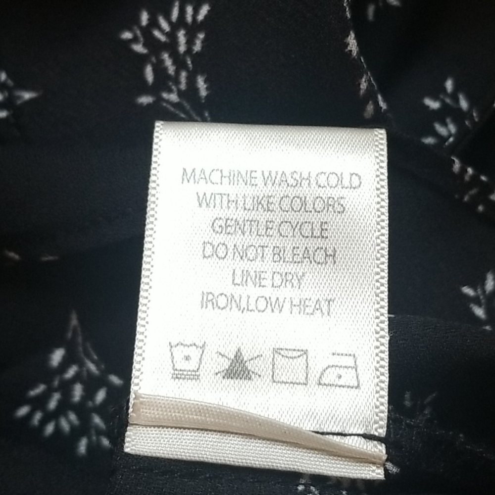 Max Studio Black Print Chiffon Ruffle Blouse - Picture 5 of 6